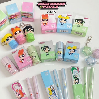 [HỎA TỐC] Set AZTK x Powerpuff Girls Son Kem Lì Lip Mud & Má Hồng Dạng Lỏng Không Dính Cốc (Combo Son & Má)