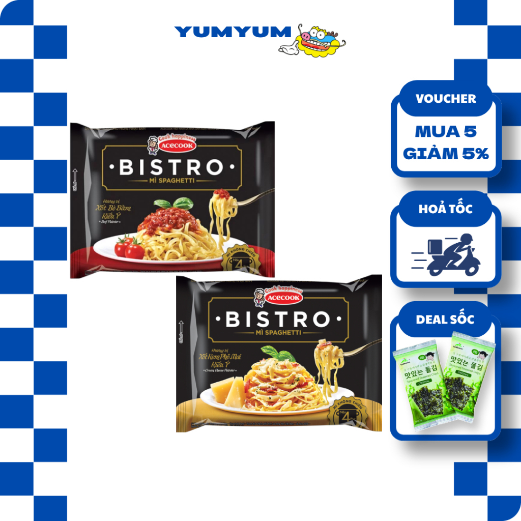 Mì Spaghetti Bistro Xốt kem pho mai kiểu Ý/ Bò 95g - Yumyum