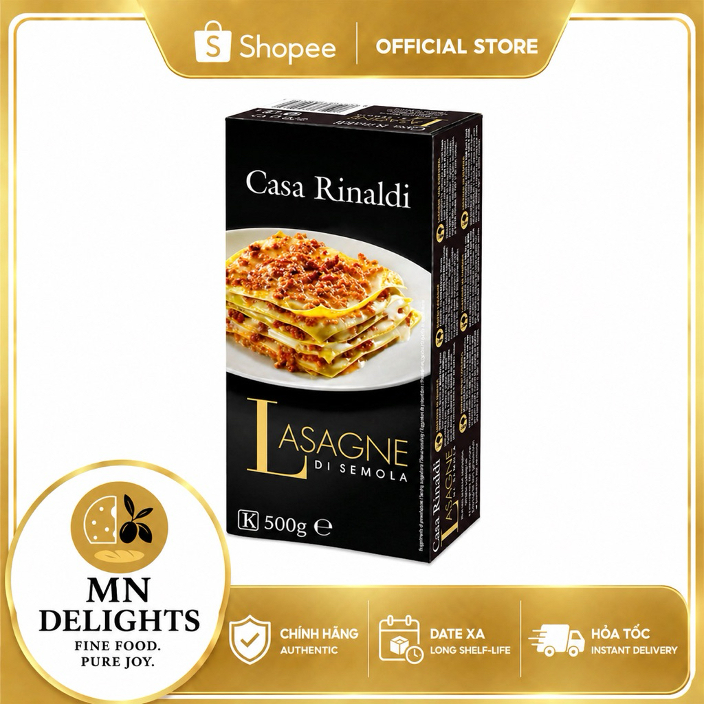 [DATE MỚI] Mì Lá Lasagna Casa Rinaldi 500g - Pasta Trứng All'uovo, Sợi Vàng Óng, Đút Lò Chuẩn Vị Ý
