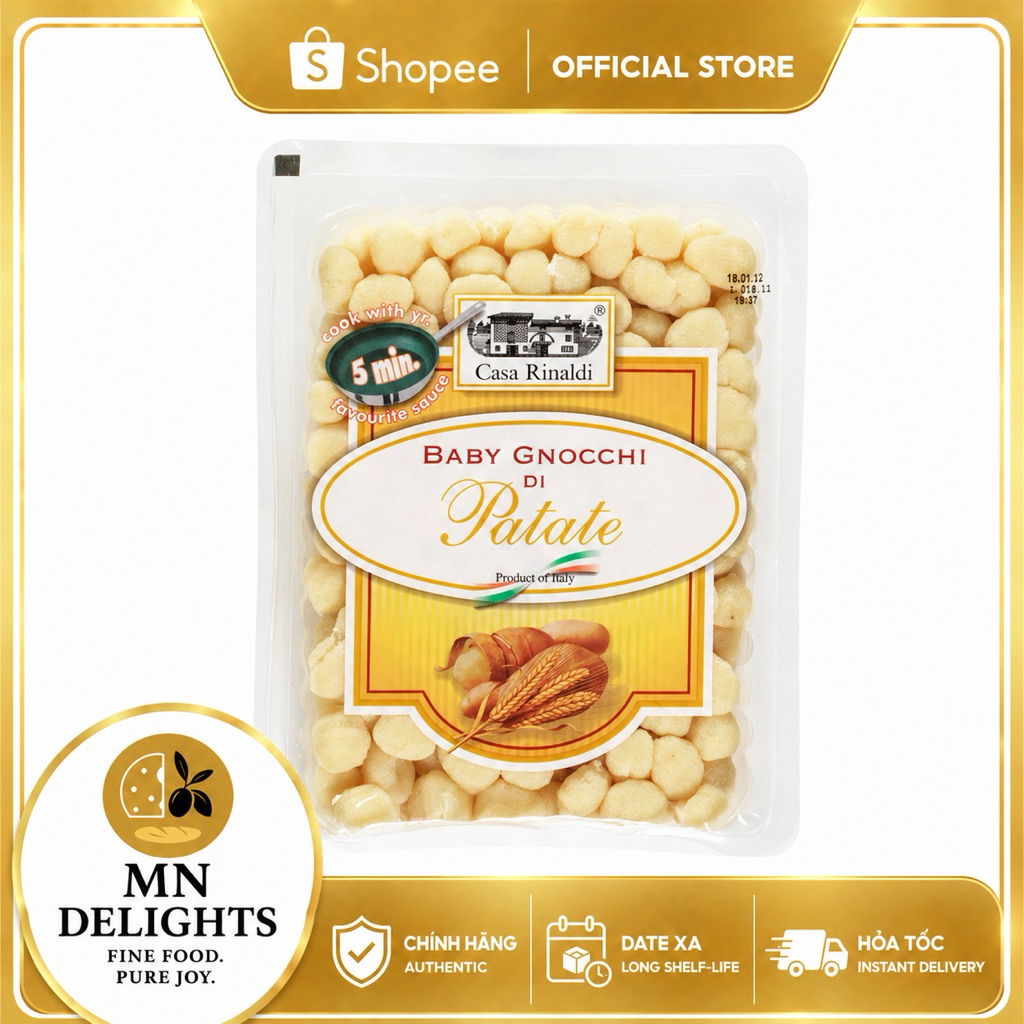 [DATE MỚI] Gnocchi Khoai Tây (Mì Khoai Tây Ý) Casa Rinaldi 500g – Size Nhỏ, Giữ Sốt Tốt, Authentic I