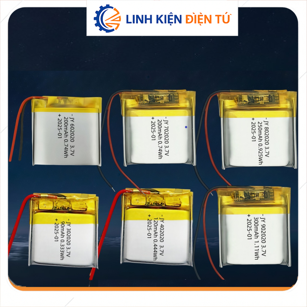 [Linh Kiện Điện Tử] Pin Dẹt 3.7V 602030 502030 402030 302030 Có Mạch Bảo Vệ
