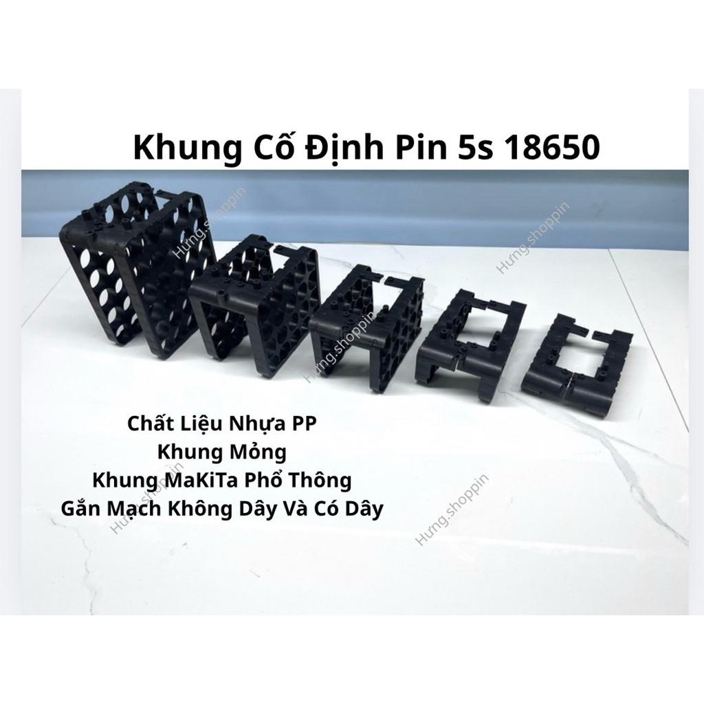 Khung Pin 5s 18650 30cell  20cell 15cell 10cell 5cell (Makita 4cm/m21)
