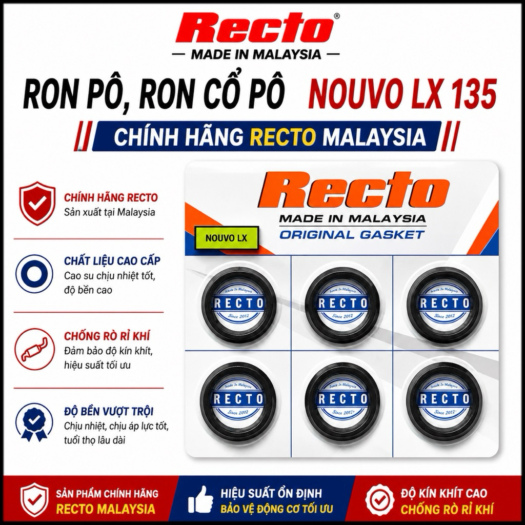 Ron Pô,Ron Cổ Pô Nouvo LX 135 Phụ Tùng Chính Hãng Recto Malaysia