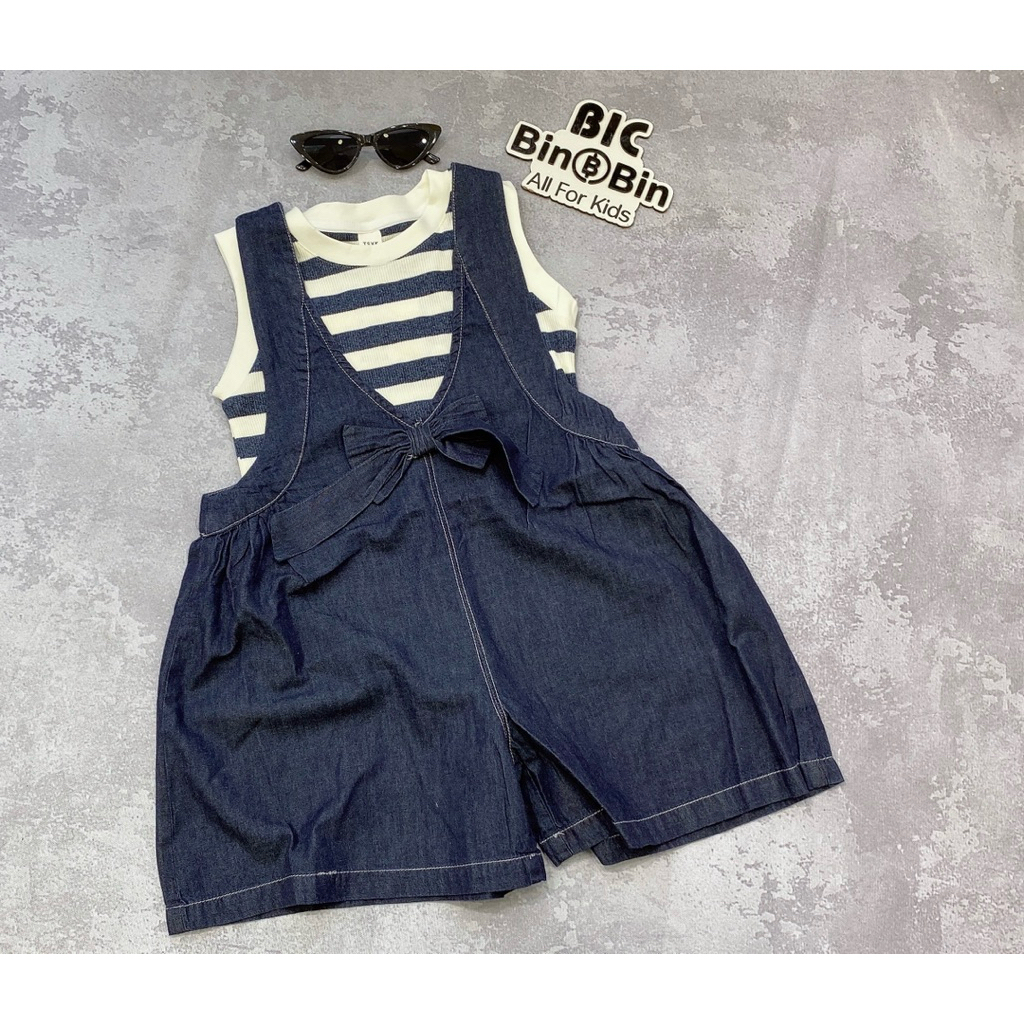 Set bé gái,set yếm bé gái,set yếm kẻ sn bé gái size 16-30kg
