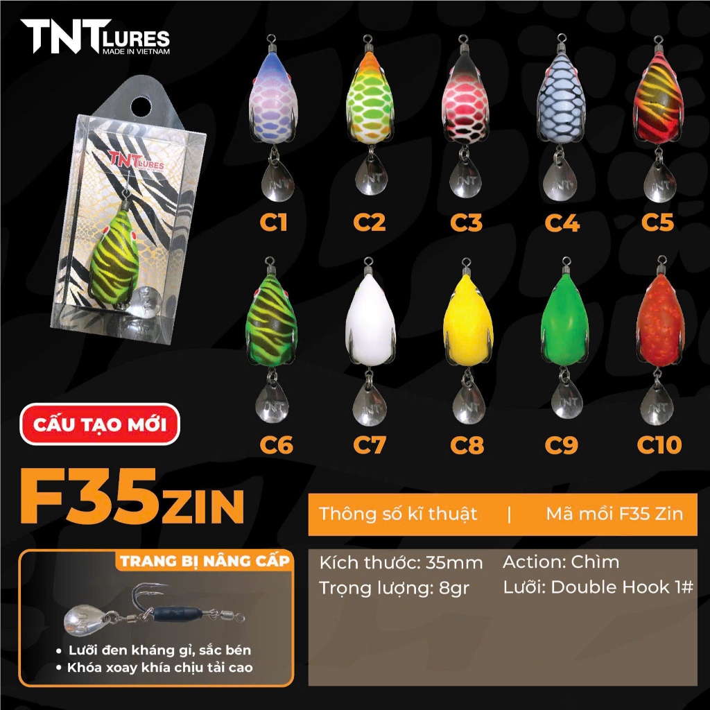 Nhái hơi câu lure F35 bản mới chính hãng TNT
