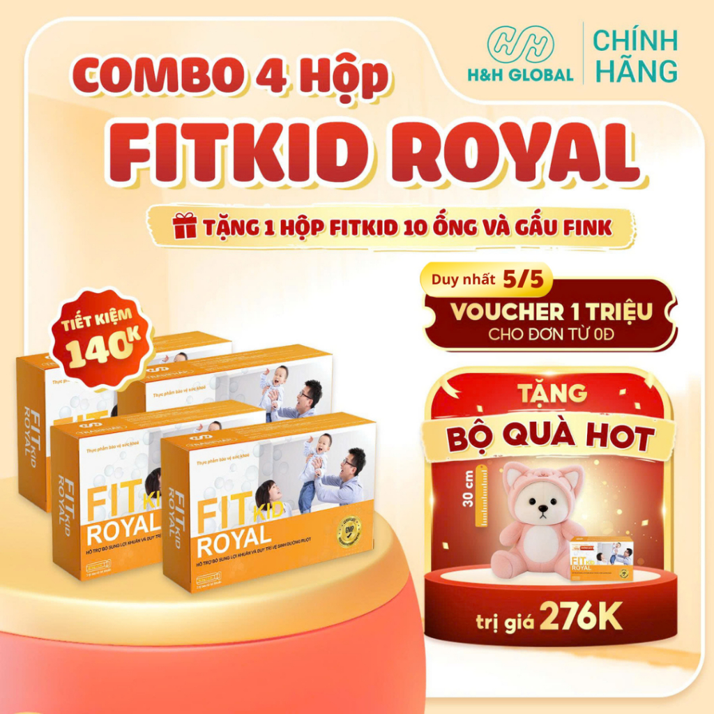 [Mua Combo 4 Tặng Thỏ ] Men Vi Sinh FIT KID ROYAL Bổ Sung Bào Tử Lợi Khuẩn Cho Trẻ Biếng Ăn, Tiêu Hó