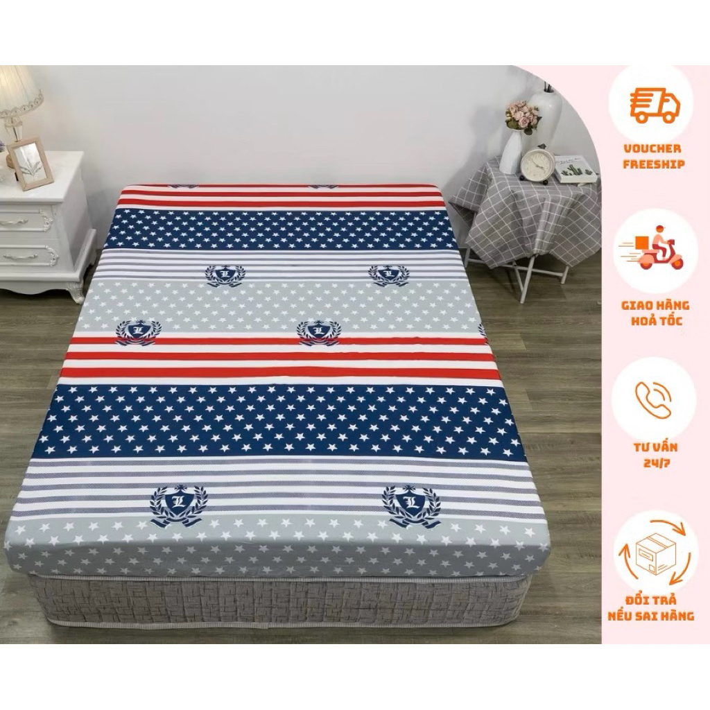 Ga chun bọc đệm kích thước 1m2 x 2m  ,ga giường đơn , ga giường bé