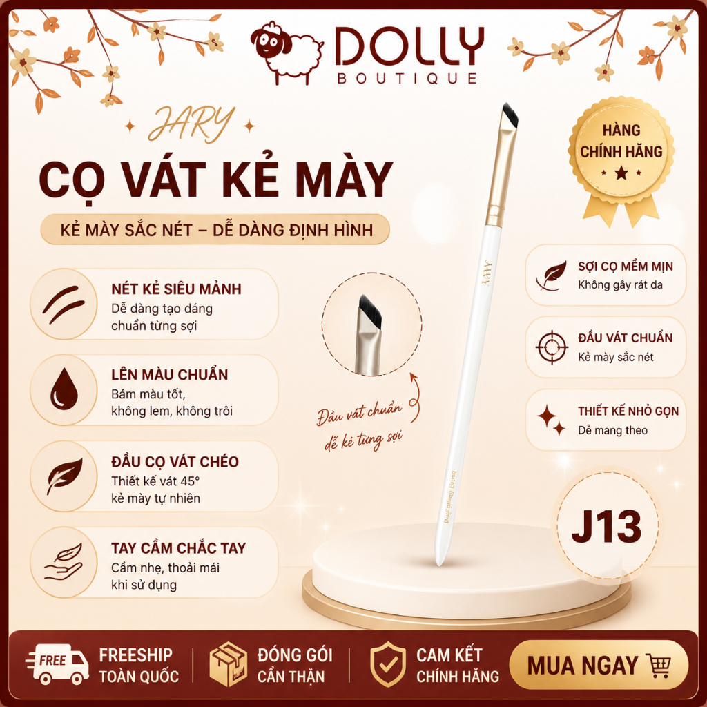 Cọ Vẽ Bọng Mắt, Kẻ Mí Dạng Gel Jary Eyelid Brush J13
