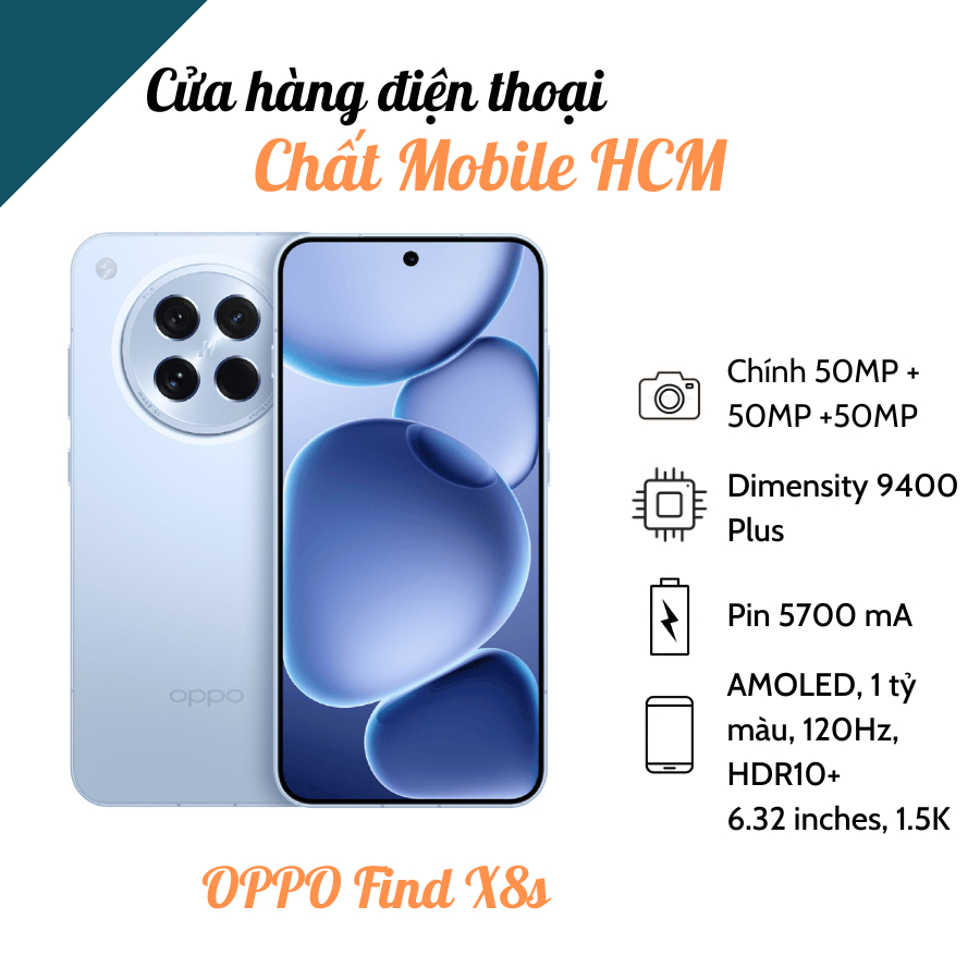 Điện thoại OPPO Find X8s Dimensity 9400 Plus - OPPO AI 16/512 GB Full Box