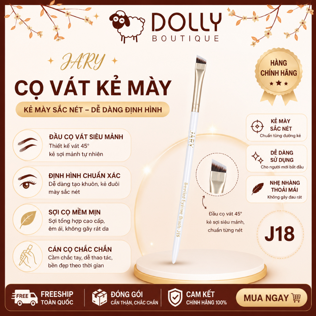 Cọ Kẻ Mí Mắt Siêu Mỏng Vát Xéo Jary J18