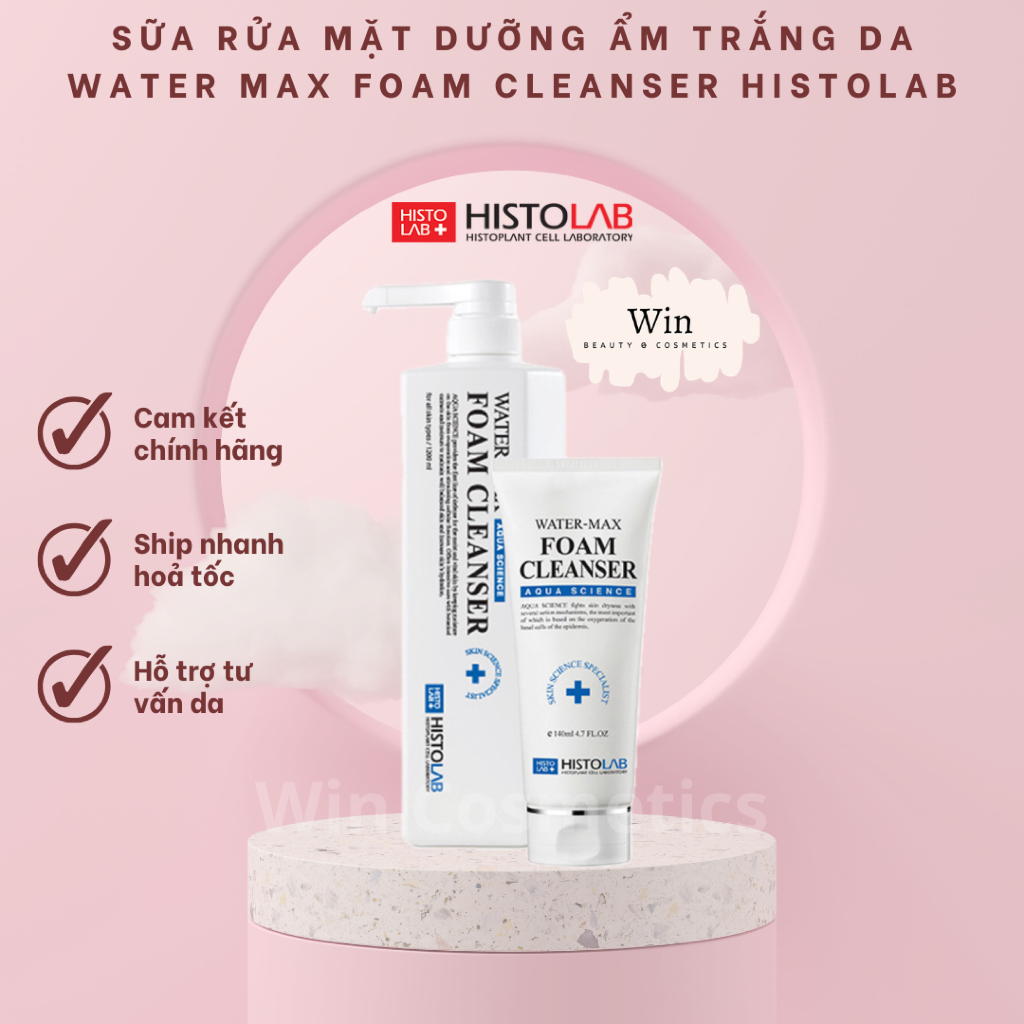 [Hàng công ty] SỮA RỬA MẶT DƯỠNG ẨM TRẮNG DA WATER MAX FOAM CLEANSER HISTOLAB