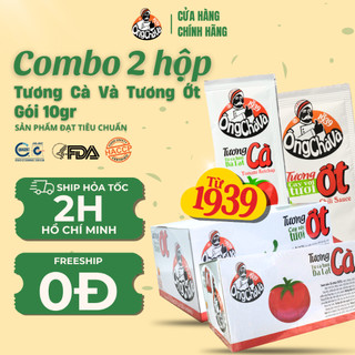 Combo 2 Loại Tương Ông Chà Và 10g (1 Hộp Tương Ớt Gói 10g Và 1 Hộp Tương Cà Gói 10g)