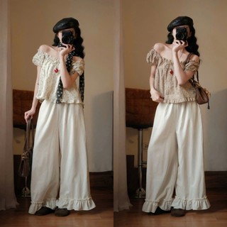 (Mở Bán): Áo Đũi Babydoll Ngắn Dáng Xoè Tay Bồng Cổ Nhún Bèo Hoạ Tiết Hoa Mini Mặc Được 2 Kiểu 2 Màu-Ảnh Thật Lollaye