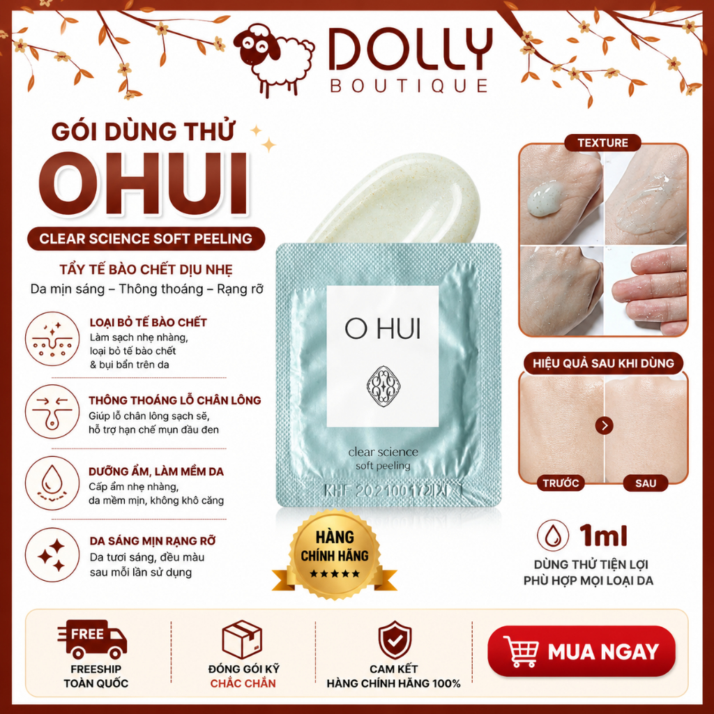 Tẩy Da Chết Ohui Clear Science Soft Peeling Gel 1ml