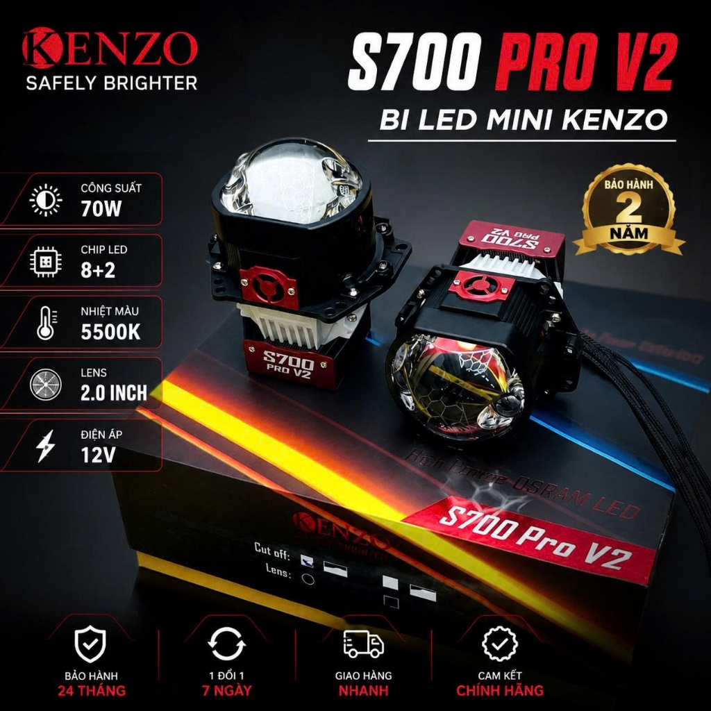Kenzo S700 Pro V2 bản nâng cấp 2026 trợ pha laser 100w siêu khủng chính hãng kenzo bảo hành 1 năm