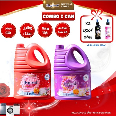 [Siêu Tiết Kiệm - Combo 2 Can] Nước giặt đậm đặc HygienC 3.6Kg