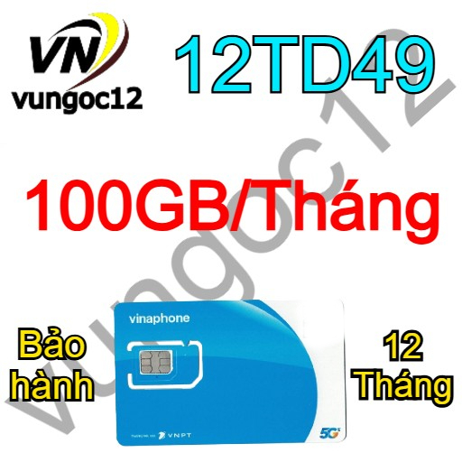 SIM 5G VINAPHONE BIG50Y FCLUB TD49 100GB/THÁNG D159V XÀI THẢ GA SIM DU LỊCH