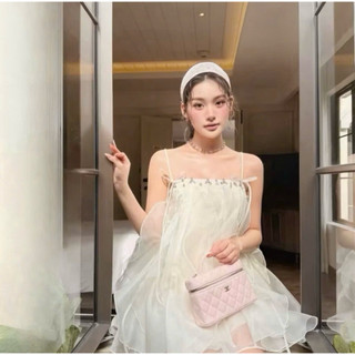 Đầm 2 dây tua rua đính đá kèm quần bảo hộ - ChuMij VN
