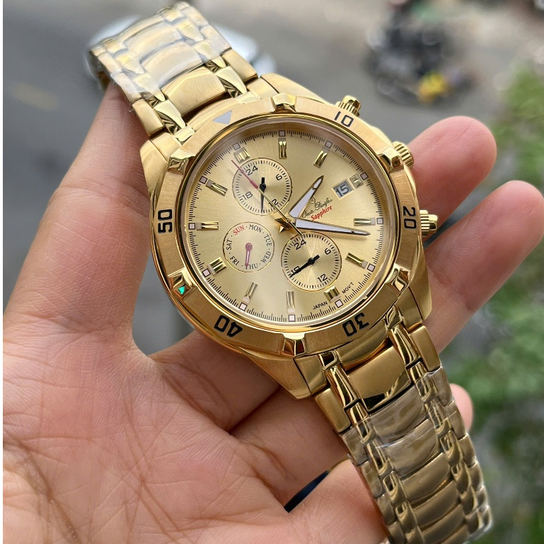 Đồng Hồ Nam Máy Quartz Miyota Nhật OP Oasis Pacifier 2010G Dây Thép Đặc Size 44mm Kính Sapphire