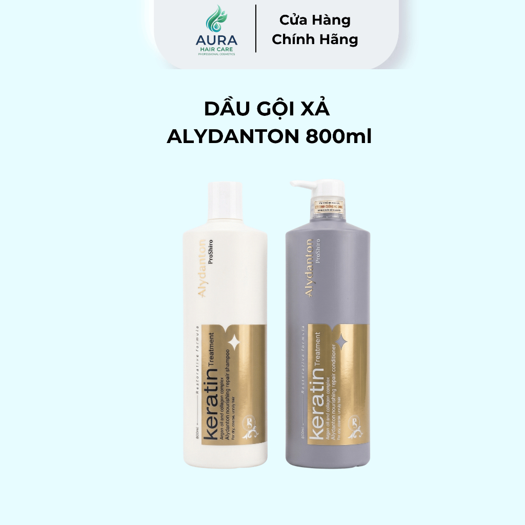 Cặp Dầu Gội Xả Alydanton Collagen Phục Hồi Hư Tổn 800ml - Tái Tạo Tóc Đanh Dai, Chắc Khỏe Từ Bên Tro