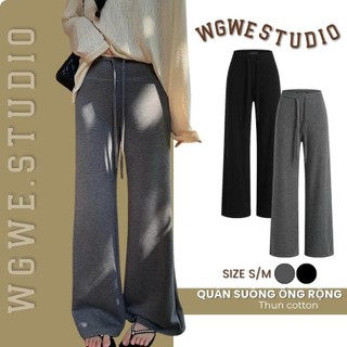 Quần Ống Rộng Nữ WGWE Studio – Quần Dài Suông Lưng Cao, Co Giãn Mềm Mịn 9408
