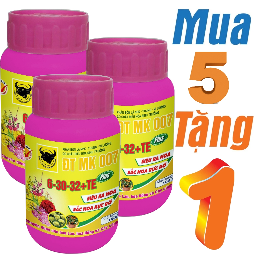 6 LỌ-PHÂN BÓN ĐẦU TRÂU MK 6-30-32+TE PLUS, SIÊU RA HOA – SẮC HOA RỰC RỠ-68103