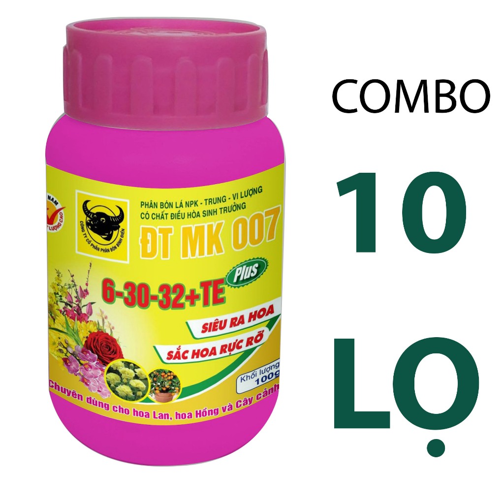 10 LỌ-PHÂN BÓN ĐẦU TRÂU MK 6-30-32+TE PLUS, SIÊU RA HOA – SẮC HOA RỰC RỠ-68103