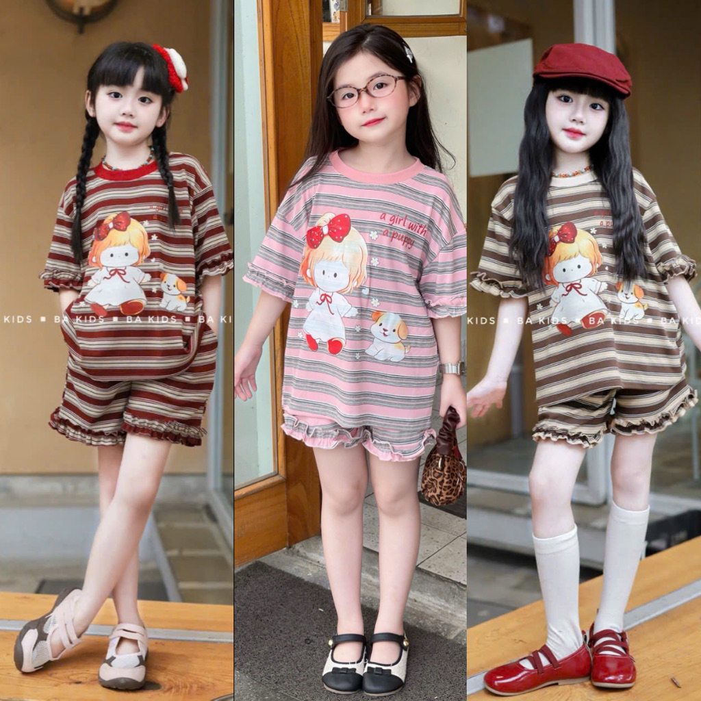 [DOKID] QA36-bộ kẻ mới ra mắt,thun cotton co rãn 4 chiều