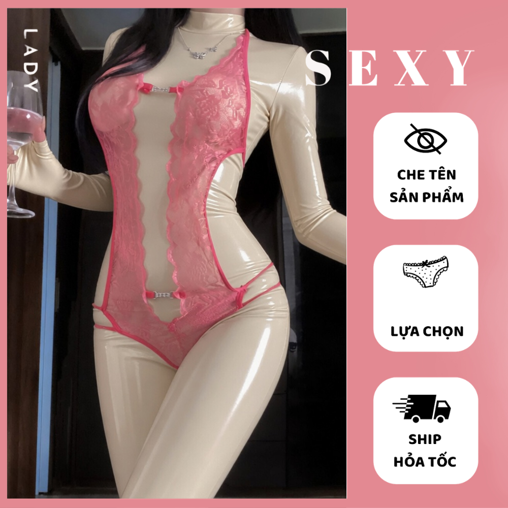 Bodysuit Ren Nữ Gợi Cảm JS57 Sexy Cut Out Dưới 60kg - Đồ Lót Bodysuit Ren Lửng Sexy LadySexy