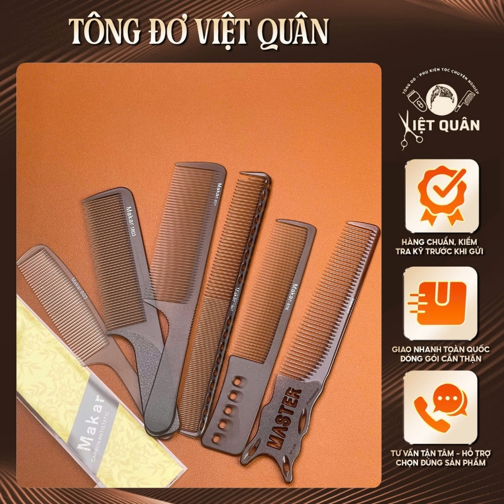 Bộ Lược Cắt Tóc Nam Makar Nhựa ABS, Mỏng Bắt Tóc Tốt Nhiều Mẫu Để Chọn Theo Nhu Cầu