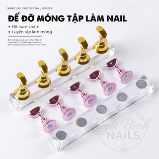 Set Đế Tập Móng Nam Châm 5 Chân – Giá Đỡ Trưng Bày Nail Tip Đính Đá Cao Cấp