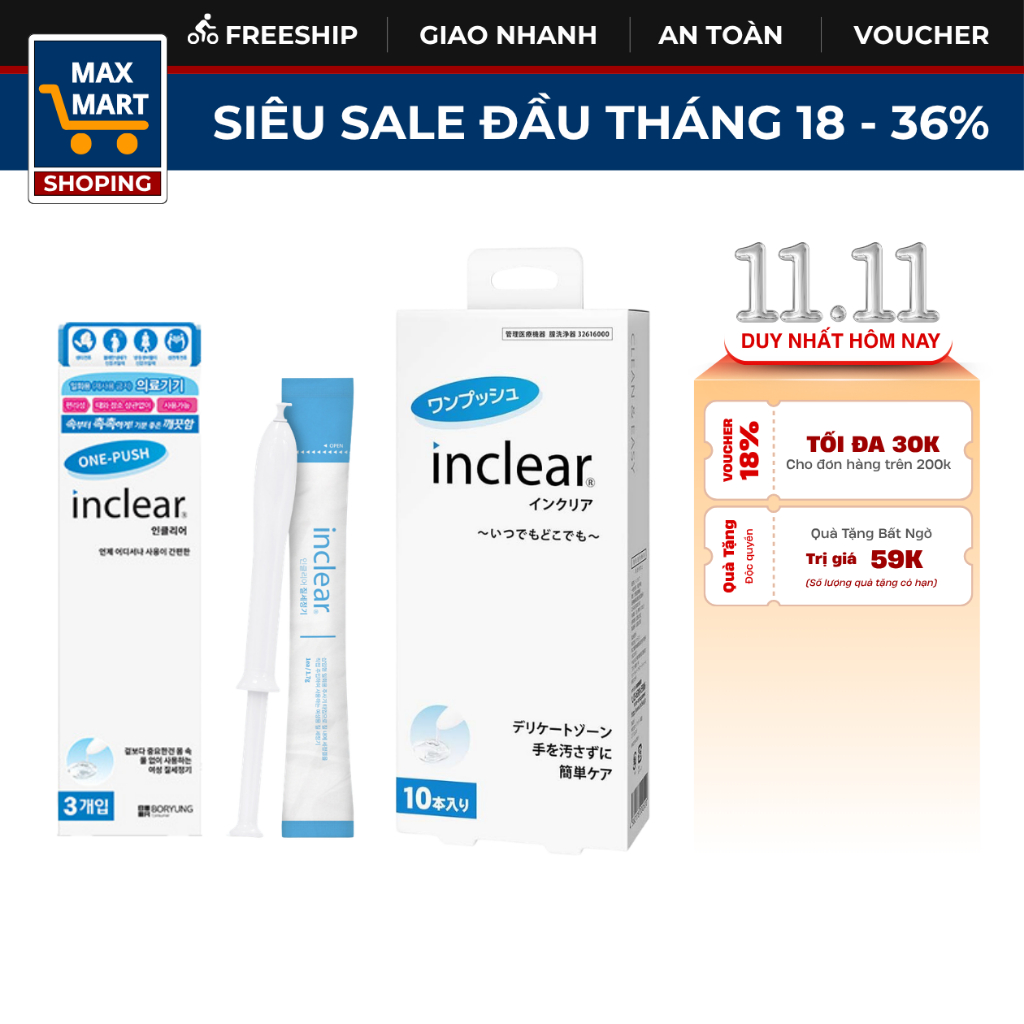 Dung Dịch Vệ Sinh Vùng Kín Inclear Nhật, Ngăn Ngừa Viêm Nhiễm , Đũa Thần INCLEAR Innergarm