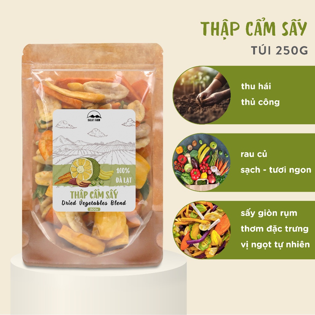 Thập Cẩm Sấy Dalat Farm - Túi 250 g