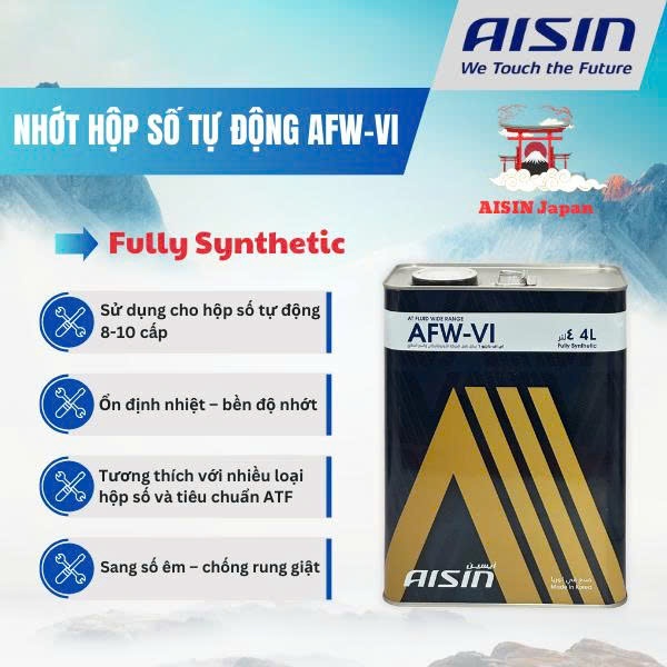 DẦU NHỜN HỘP SỐ TỰ ĐỘNG 8-10 CẤP TỔNG HỢP TOÀN PHẦN  AISIN AFW-VI 4L (P/N: ATFDVI4SB)