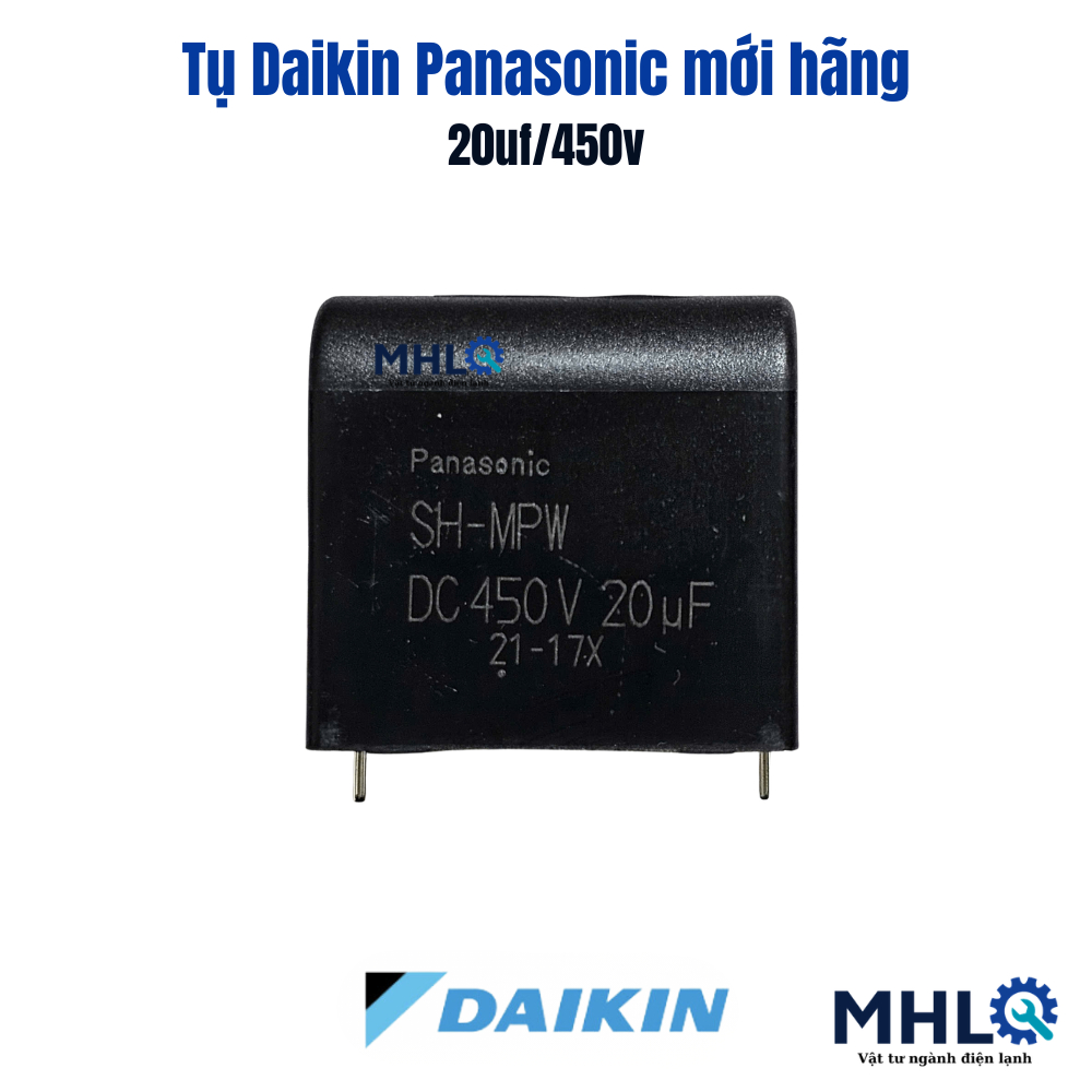 Tụ máy lạnh panasonic chính hãng 20uf 450v,tụ điều hòa daikin 20uf 450v mới hãng,tụ daikin 20uf mới 