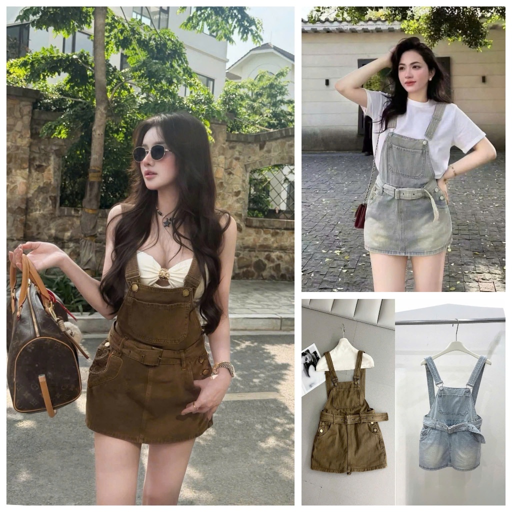 [Follow shop nhận mã 10k] Chân váy jean denim bò yếm kèm đai UMEE STORE QCCC QY0014 28030