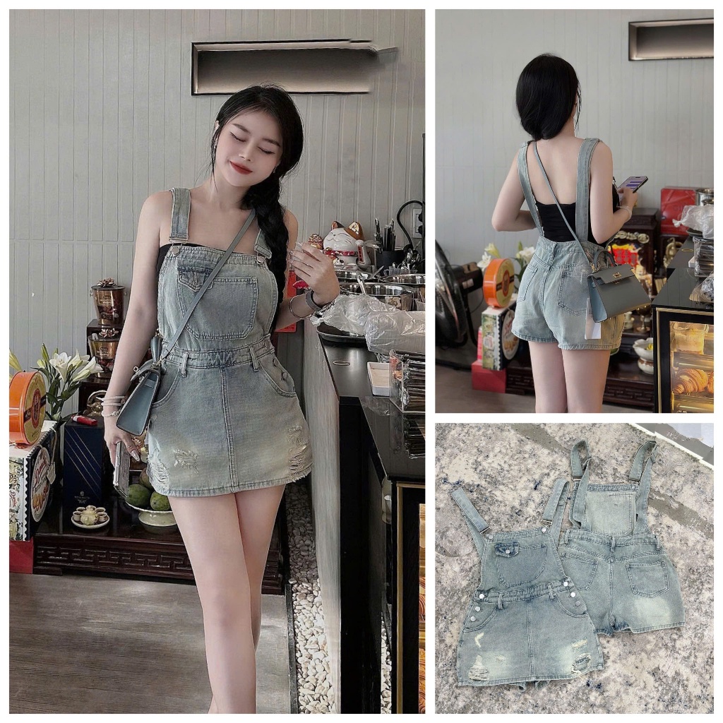 [Follow shop nhận mã 10k] Chân váy jean denim bò yếm rách nhẹ UMEE STORE QCCC QY0015 28031