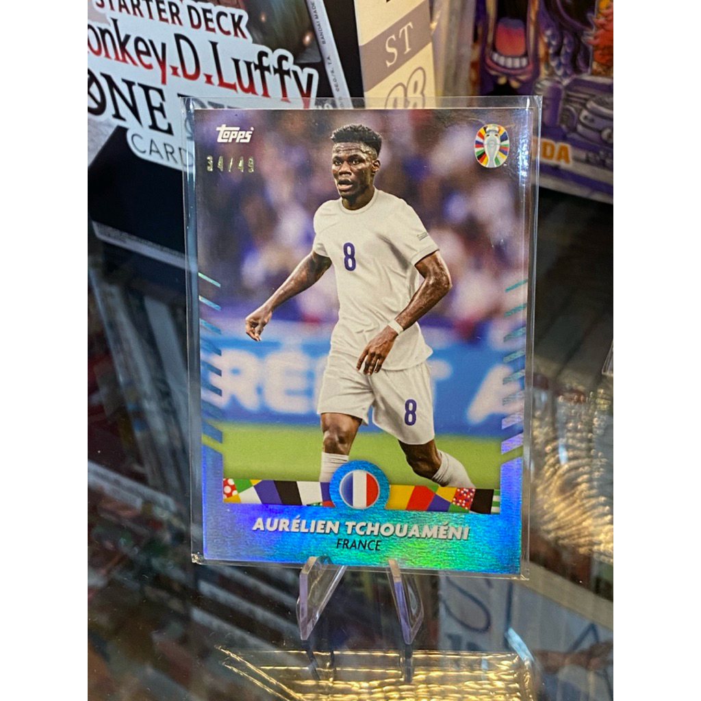 [TIN ĐỒN VỀ MU] Thẻ Cầu Thủ Tchouameni Topps Mourinho Euro 2024 Siêu Hiếm Áo Pháp /75 Viền Xanh Lam