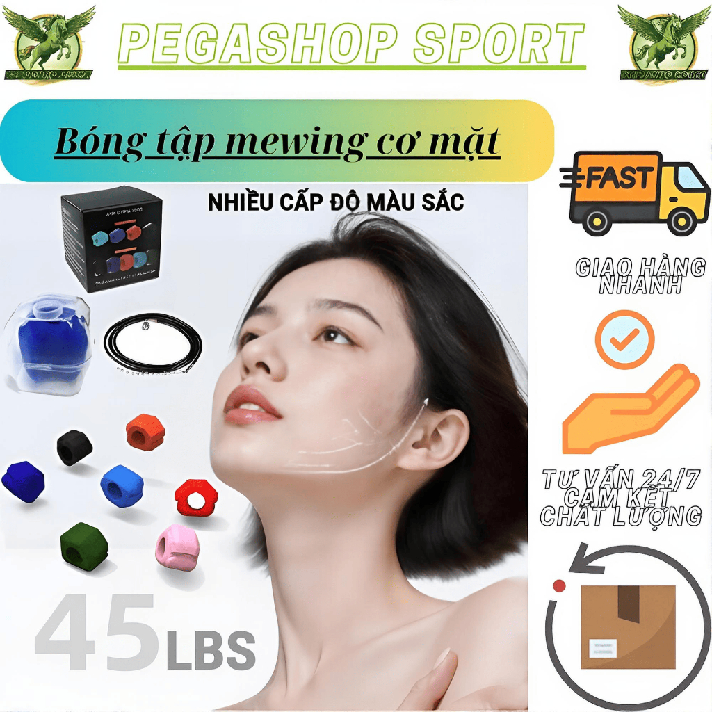 Bóng nhai tập cơ hàm cơ bản cho nam nữ cải thiện mặt lệch Dụng Cụ Tập Chewing, Mewing chính hãng.