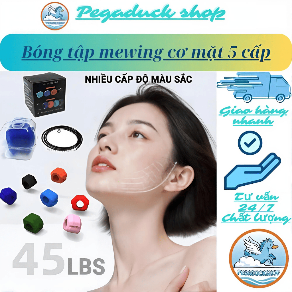 Bóng nhai tập cơ hàm cơ bản cho nam nữ cải thiện mặt lệch Dụng Cụ Tập Chewing, Mewing chính hãng.