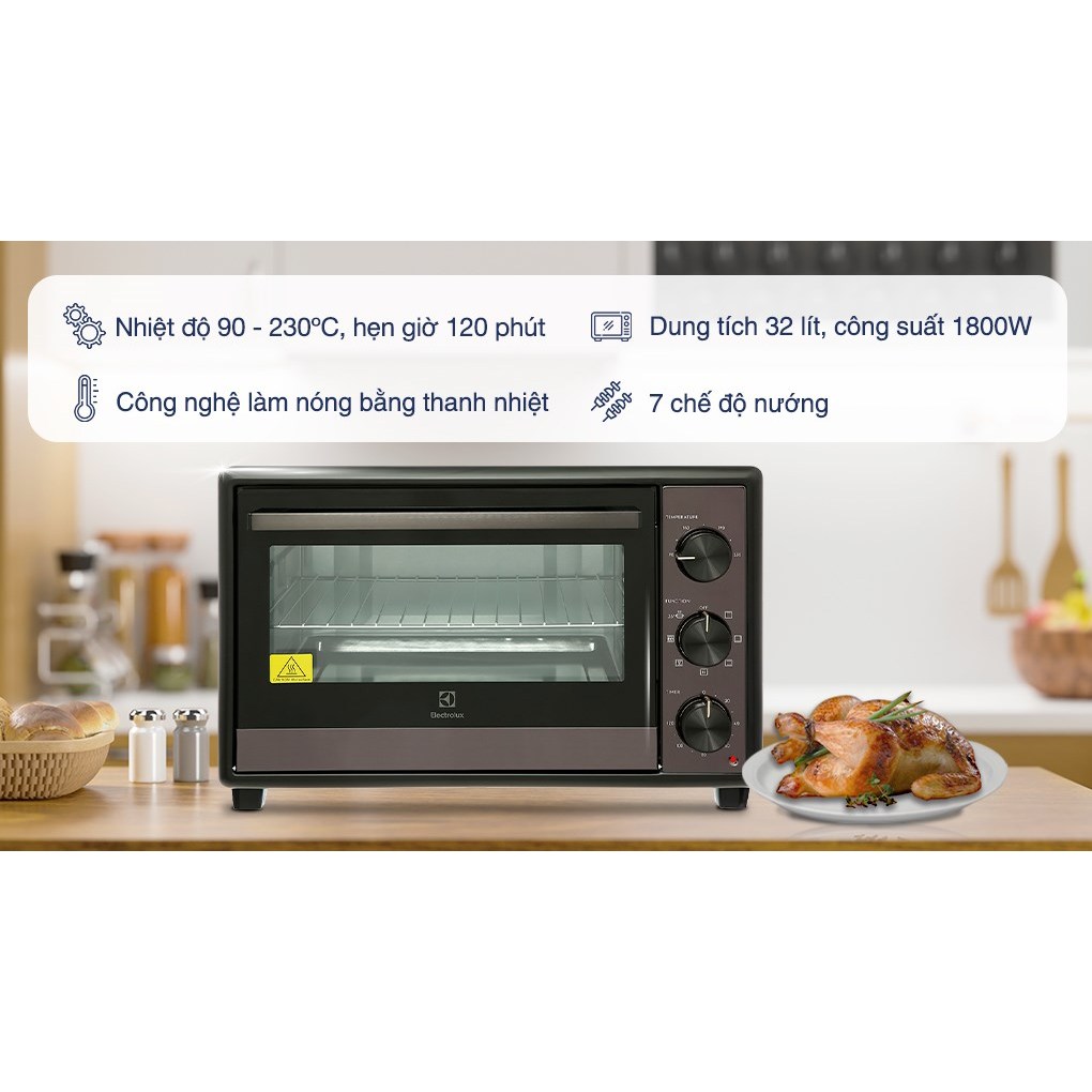 Lò nướng Electrolux EOT3218XG 32 lít