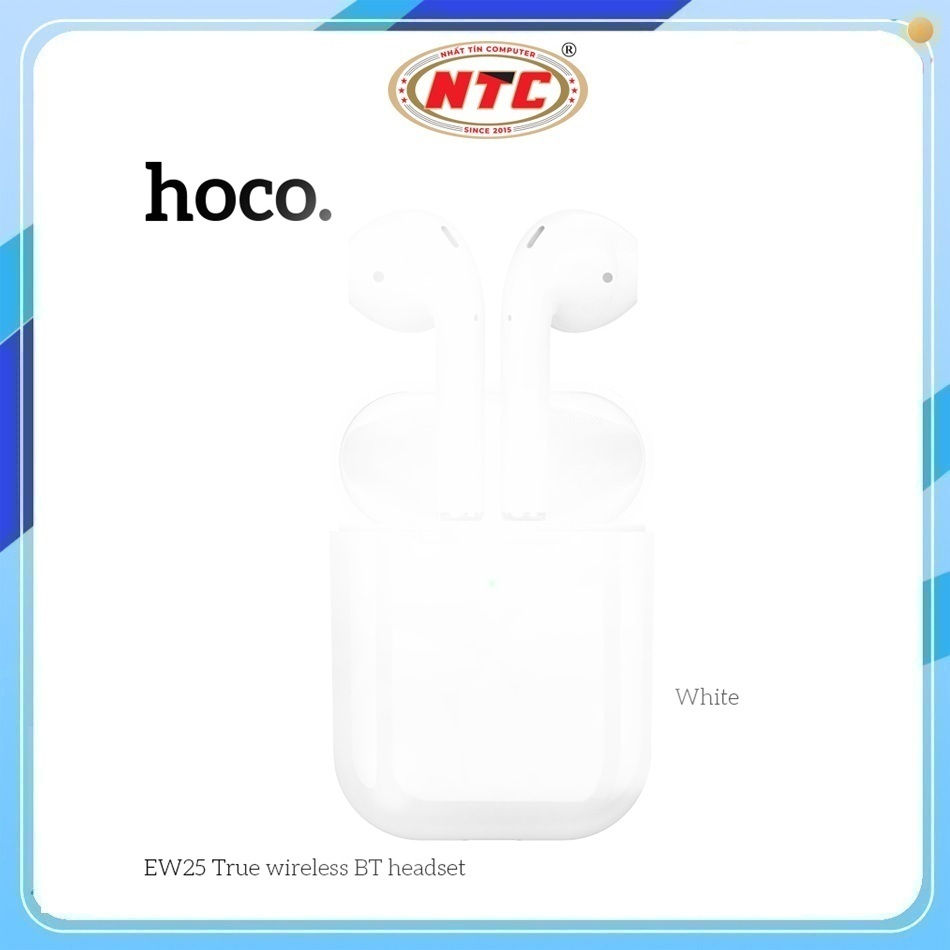 Tai nghe Bluetooth TWS Hoco EW25 W5.3, pin dùng 4H (Trắng)