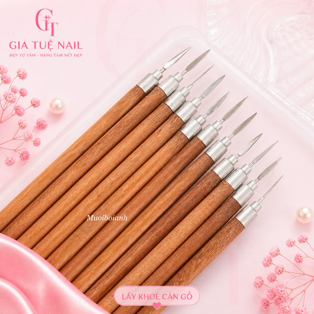 Set 2 cây lấy khoé cán gỗ