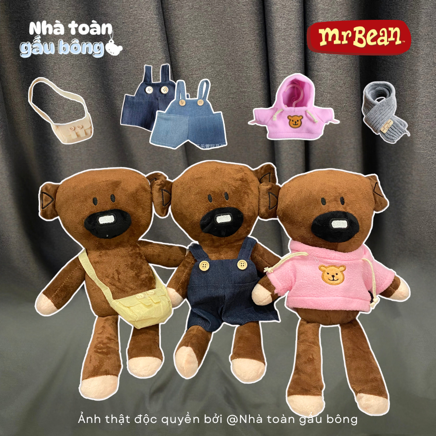 [Order] Gấu Bông Mr.Bean Cao Cấp Kèm quần áo, Gấu Teddy Nâu Tuổi Thơ,Gấu Mr Bean Hoạt Hình dễ thương