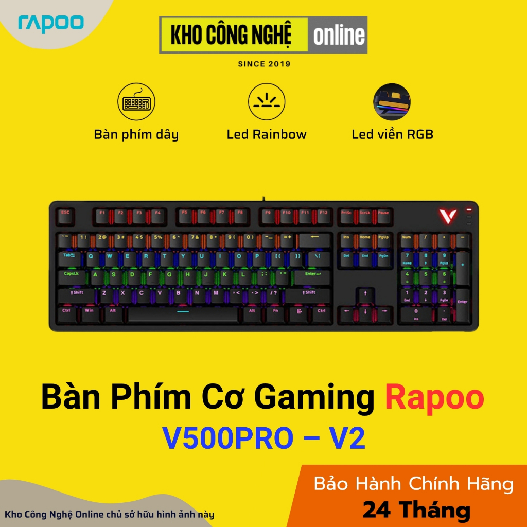 Bàn phím cơ Gaming Rapoo V500 Pro - V2 Switch Linear (Hàng Chính Hãng)