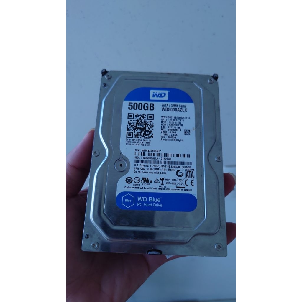 Ổ cứng HDD WD Blue 500GB – 7200RPM | Bền bỉ, ổn định cho PC