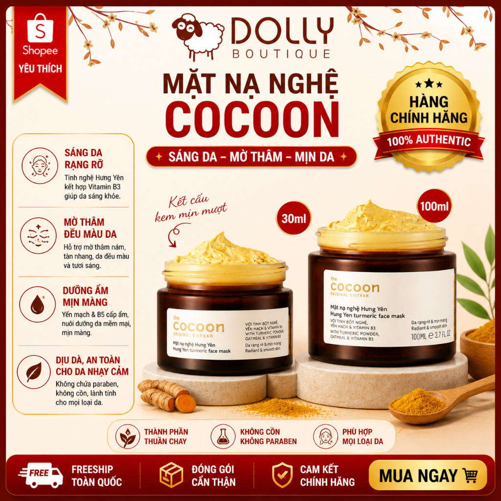 Mặt Nạ Nghệ Hưng Yên Cocoon Turmeric Face Mask