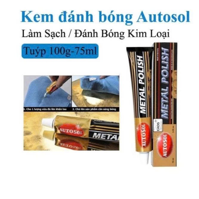 AUTOSOL GERMANY Kem đánh bóng kim loại, sơn inox, nhôm Autosol Metal Polish 75ml