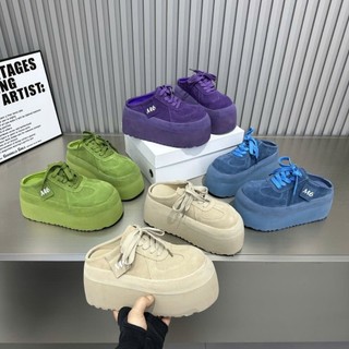 Giày sneaker nữ độn đế cao 7.5CM da lộn 4 màu cá tính phong cách thời trang Giày Nhiên Mộc