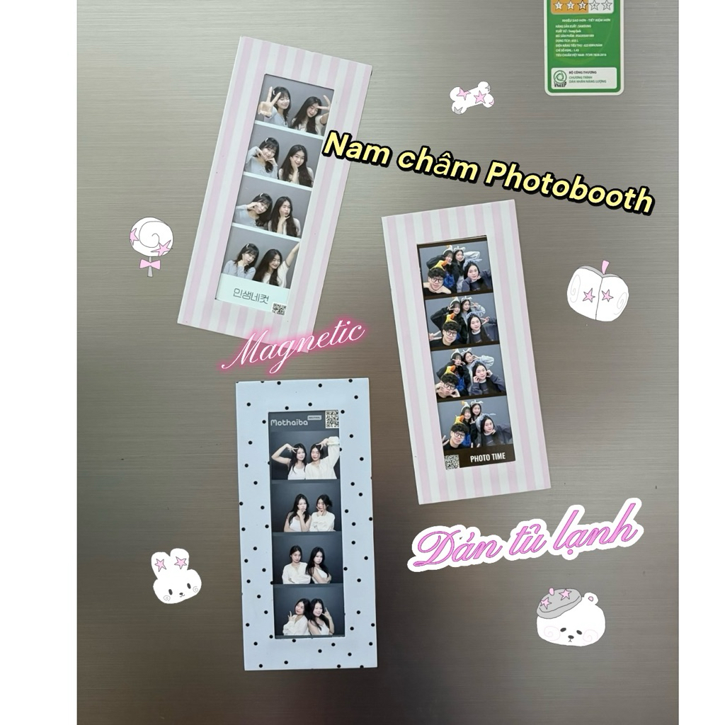 NAM CHÂM TỦ LẠNH PHOTOBOOTH, KHUNG ẢNH PHOTOBOOTH DÁN TỦ LẠNH NAM CHÂM, Nam Châm Photobooth dẻo Stic